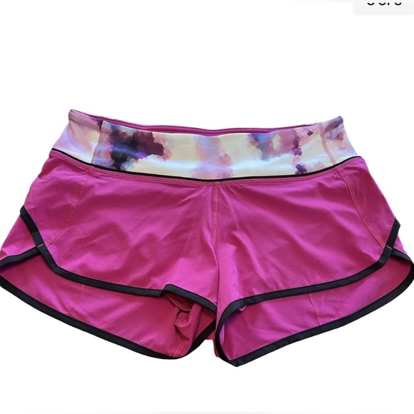 Lululemon Women's Speed Up Raspberry Blooming Pixie Running Athletic Shorts Sz 6 - Picture 3 of 8